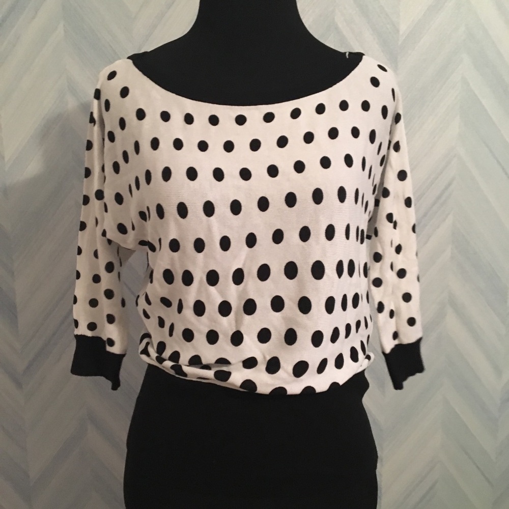 NWT!! White House Black Market Polka Dot Blouse